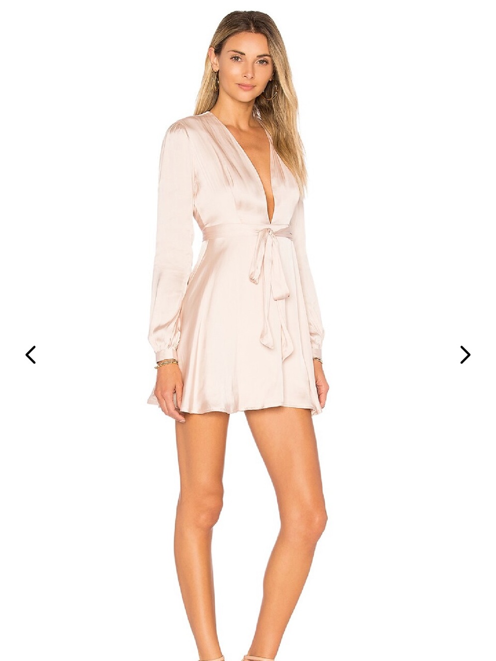 Lovers + Friends Blush Satin V-Neck Mini Dress - Picture 2 of 9
